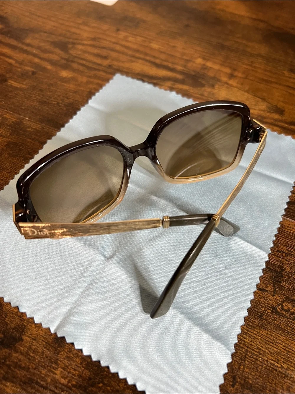 Dior Black Sunglasses with Gold Temples